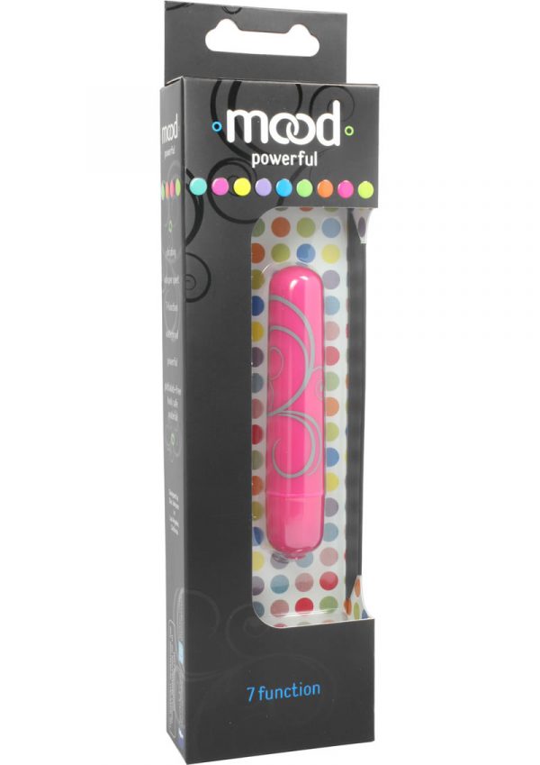 Mood Powerful 7 Function Small Bullet Waterproof 3.5 Inch Pink
