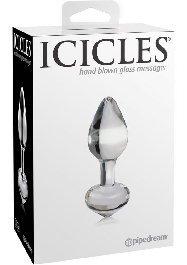 Icicles No 44 Glass Anal Plug Clear 2.5 Inch