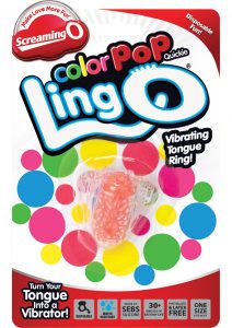 Color Pop Quickie Lingo Silicone Vibrating Tongue Ring Waterproof Orange