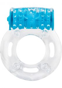 Color Pop Quickie Screaming O Plus Vibrating Ring Silicone Cockring Blue