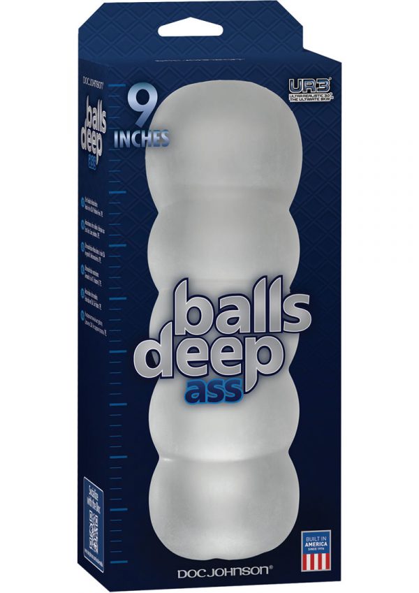 Balls Deep Ass UR3 Textured Stroker Masturbator Frost 9 Inch