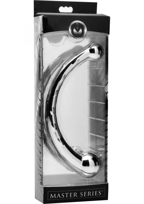 Master Series The Chrome Crescent Dual Ended Dildo 10 Inches