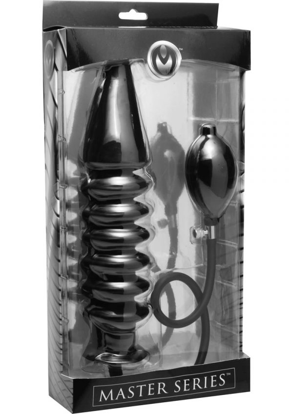 Master Series Accordion Inflatable Xl Anal Plug Black 14.5 Inch