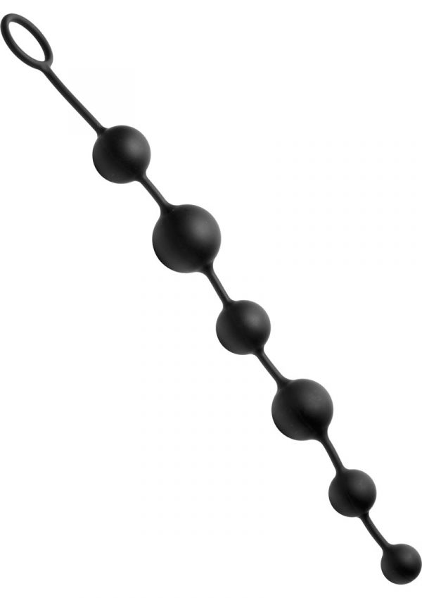 Master Series Serpent 6 Silicone Beads Of Pleasure Black