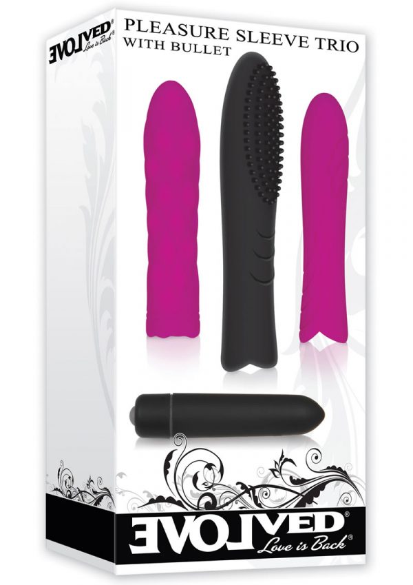 Pleasure Silicone Sleeve Trio With Bullet Set Waterproof