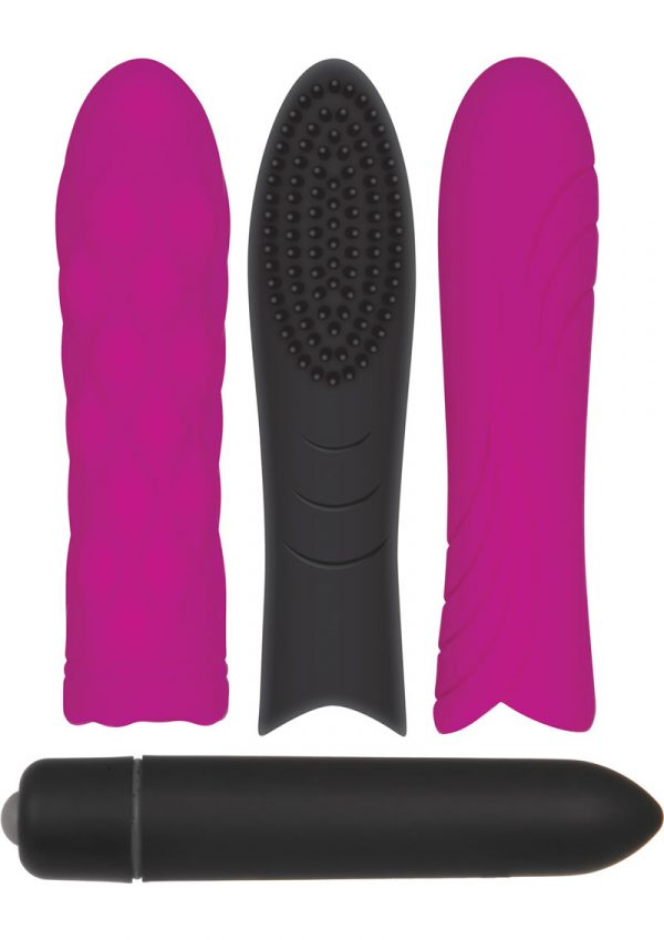 Pleasure Silicone Sleeve Trio With Bullet Set Waterproof