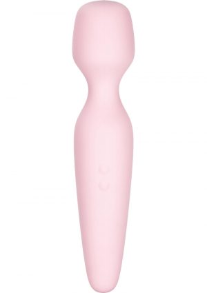 Inspire Vibrating Ultimate Silicone Wand Rechargeable Waterproof Pink 7.25 Inch