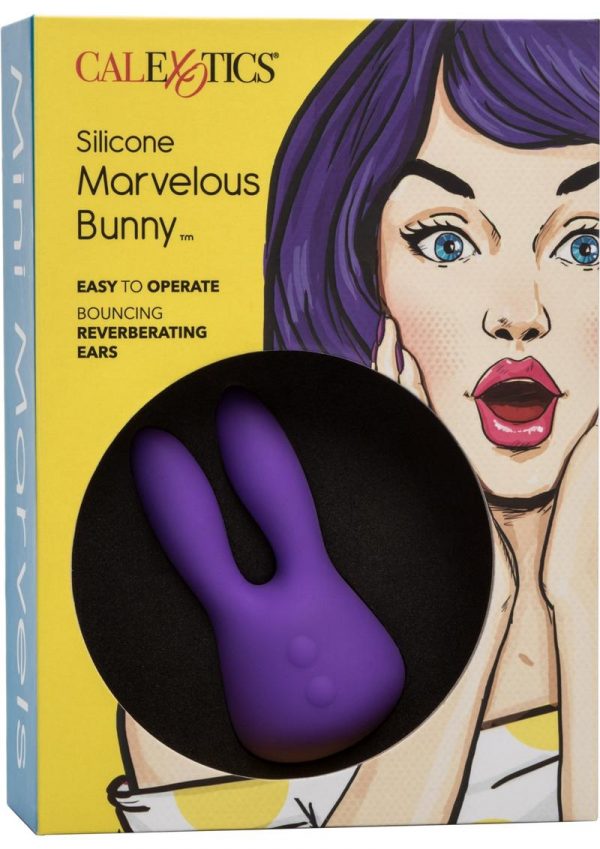 Mini Marvels Marvelous Bunny Silicone Rechargeable Massager Waterproof Purple 3.75 Inch