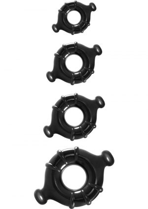 Renegade Vitality Rings 4 Cock Ring Set - Black