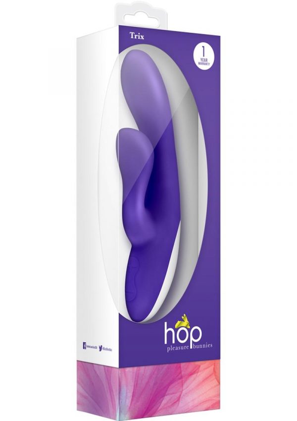 Hop Pleasure Bunnies Trix Silicone Waterproof Vibe Midnight 7 Inch