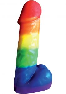 Rainbow Pecker Party Candle Multi-Color 7.5 Inch