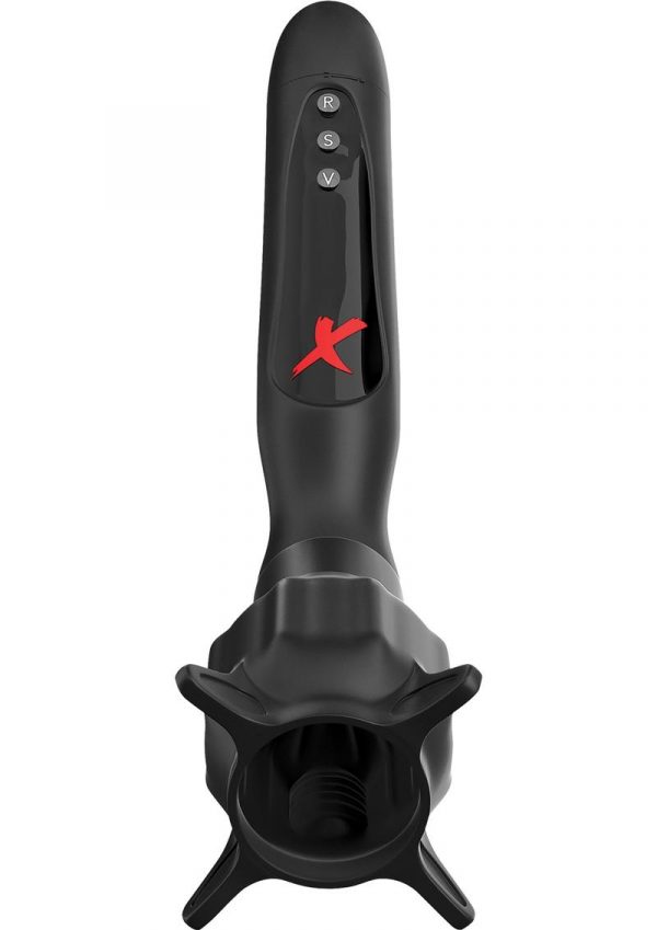 PDX Elite Vibrating Roto-Sucker Silicone Masturbator Black