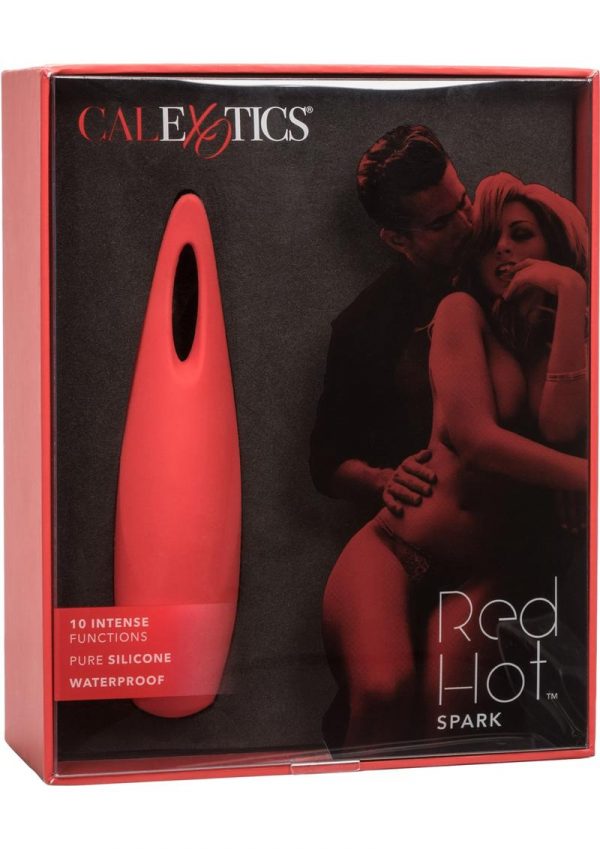 Red Hot Spark USB Rechargeable Silicone Massager Waterproof Red