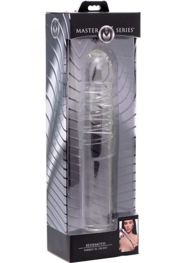 Master Series Behemoth Ribbed XL Dildo Glass 12.25 Inch