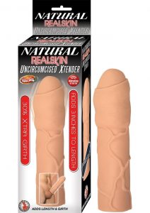 Natural Realskin Uncircumcised Xtender Vibrating Sleeve Flesh 6.37 Inch