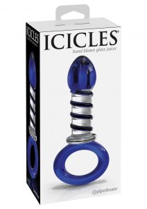 Icicles No 81 Textured Glass Juicer Probe Clear And Blue 3.9 Inch