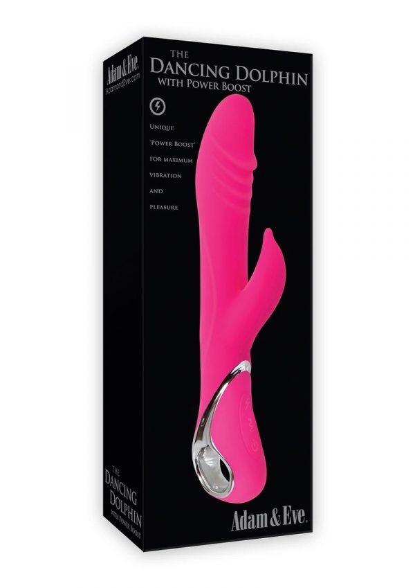Adam and Eve The Dancing Dolphin Silicone Vibrator Waterproof Pink 9 Inch