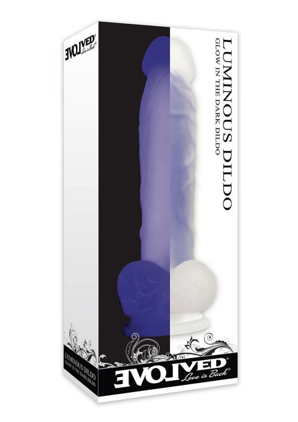 Luminous Dildo Glow In The Dark Silicone Realistic Dildo Waterproof Purple 8 Inch