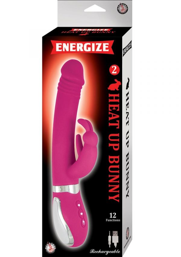 Nasstoys Energize Silicone Heat Up Bunny 2 Waterproof Pink 9 Inch
