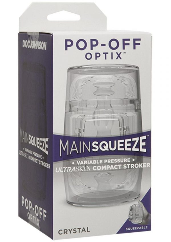Main Squeeze  Pop Off Optix Compact Stroker Textured Crystal 4 Inches