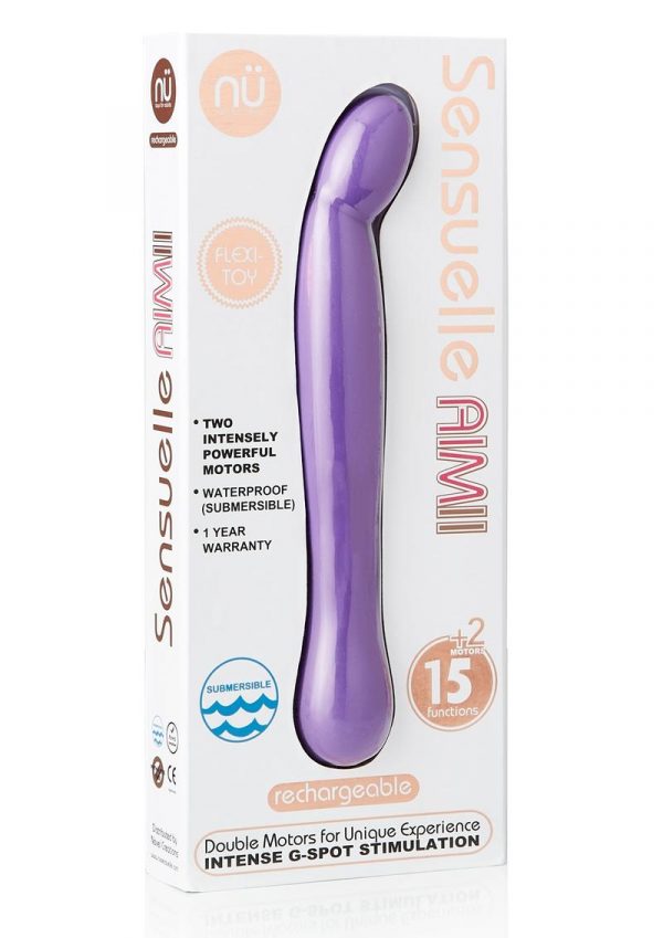 Aimii 15 Function G Spot Vibe Silicone Rechargeable Waterproof Purple