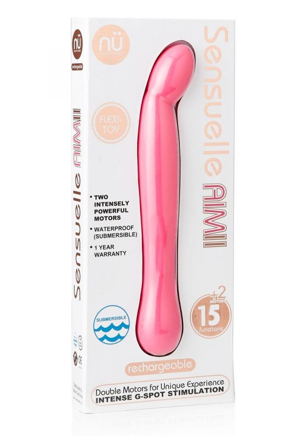 Aimii 15 Function G Spot Vibe Rechargeable Waterproof Pink Silicone