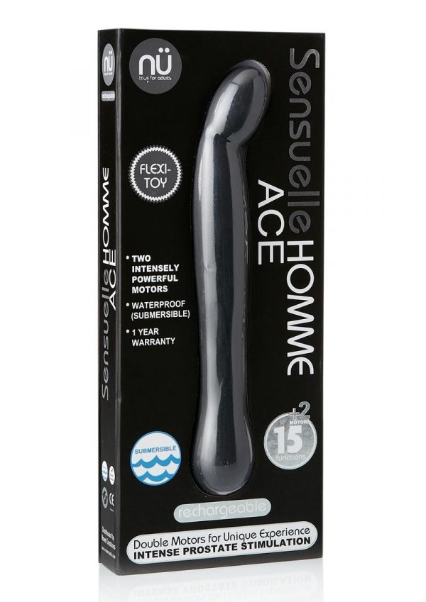 Homme Ace Prostate Vibe Silicone Rechargeable Waterproof Black