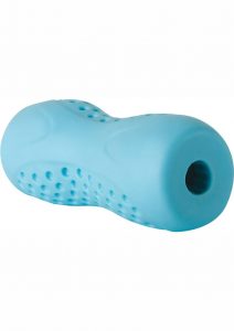 Adam and Eve Gripmaster Stroker Textured Waterproof Blue 6 Inches
