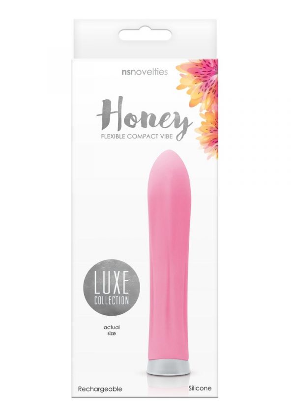 Luxe Collection Honey Silicone Rechargeable Flexible Compact Vibrator Waterproof Pink 4.92 Inch