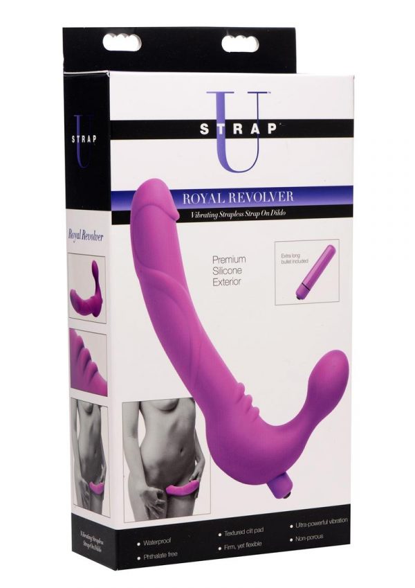 Strap U Royal Revolver Vibrating Strapless Strapon Dildo Silicone Waterproof