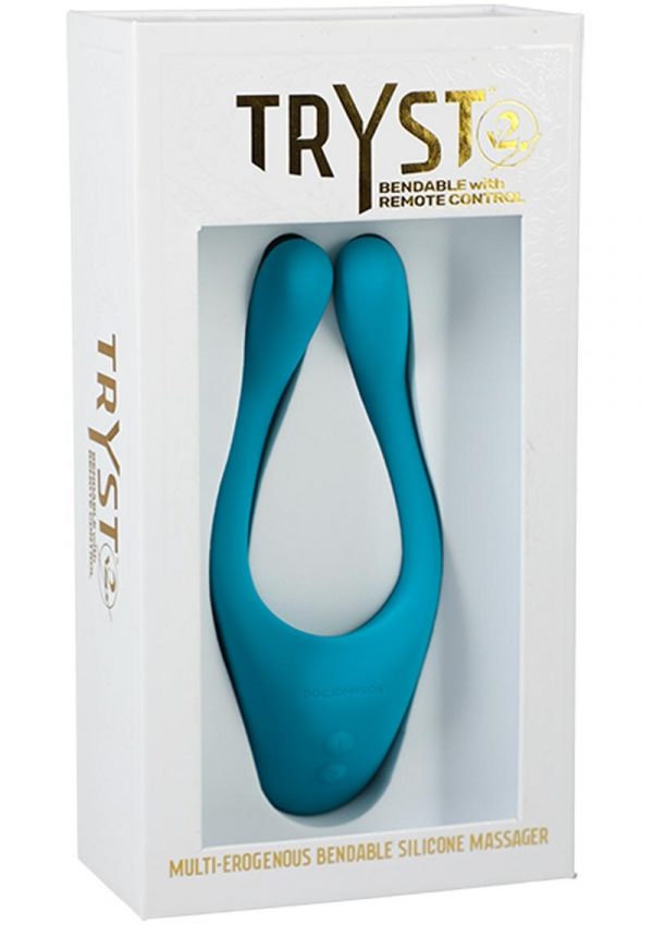 Tryst V2 Bendable With Remote Control Vibrating Silicone Massager  Teal