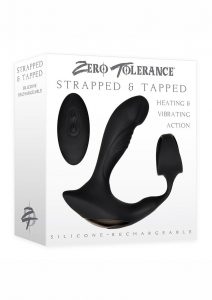Zero Tolerance Strapped andamp; Tapped Silicone Vibrating Prostate Stimulator With Remote Control - Black