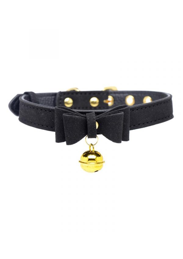 Master Series Golden Kitty Cat Bell Collar - Black/Gold