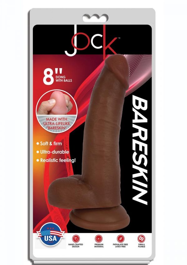 Jock Bareskin Realistic Dong With Balls 8in - Caramel