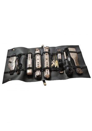 The Traveler Restraint andamp; Bondage Play Kit (Set of 10) - Gold/Black