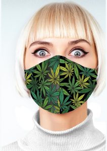 Super Fun Pot Leaf Mask - Green/Black