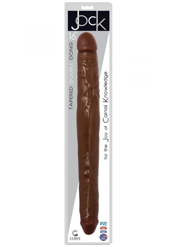 Jock Tapered Double Dildo 16in - Chocolate