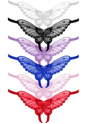 Leg Avenue Butterfly Crotchless With Pearl Sequin Detail (12 Pack) - O/S - Assorted