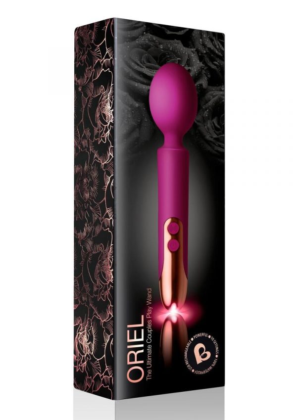 Oriel Silicone Rechargeable Wand Massager - Fuchsia