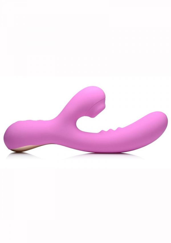 Inmi 5 Star 8X Silicone Rechargeable Suction Rabbit Vibrator - Pink