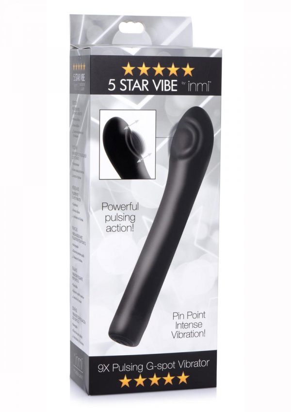 Inmi 5 Star 9X Pulsing Rechargeable Silicone G-Spot Vibe - Black