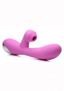 Inmi Shegasm Suction Come Hither Rechargeable Silicone Rabbit - Pink