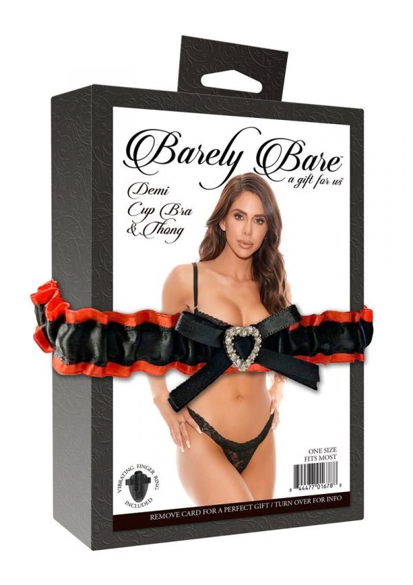 Barely Bare Demi Cup and Cheekless Panty 2pc - Plus Size - Black