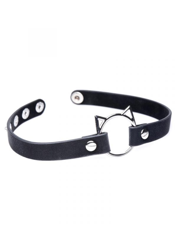 Master Series Kinky Kitty Adjustable Ring Choker Slim - Black