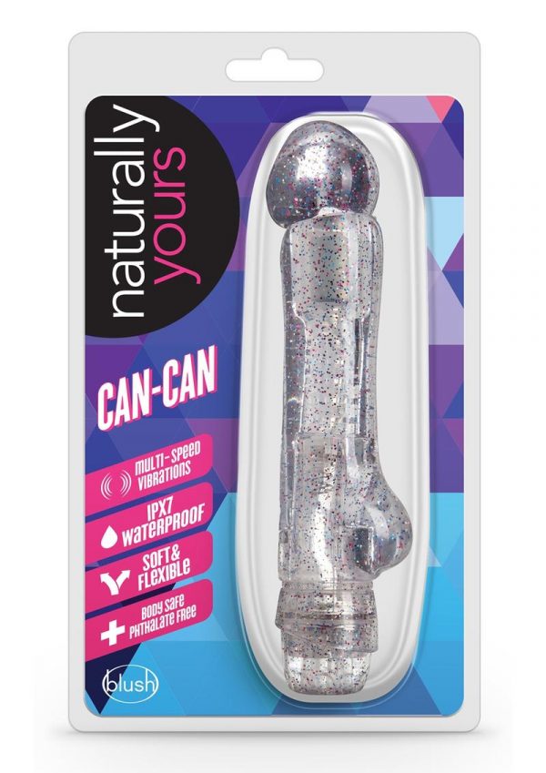 Naturally Yours Can-Can Vibrating Dildo 7in - Clear