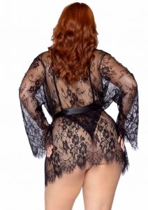 Leg Avenue Floral Lace Teddy with Adjustable Straps and Cheeky Thong Back