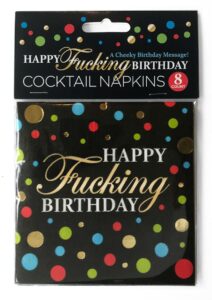 Happy F`n Birthday Napkins (8 per Pack) - Multicolor