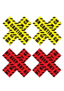 Peekaboos Caution X Pasties - Yellow/Red