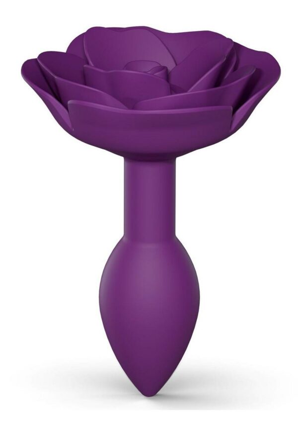 Open Roses Silicone Anal Plug - Small - Purple Rain