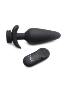 Tailz Snap-On 10X Rechargeable Silicone Anal Plug With Remote Control - XLarge - Black